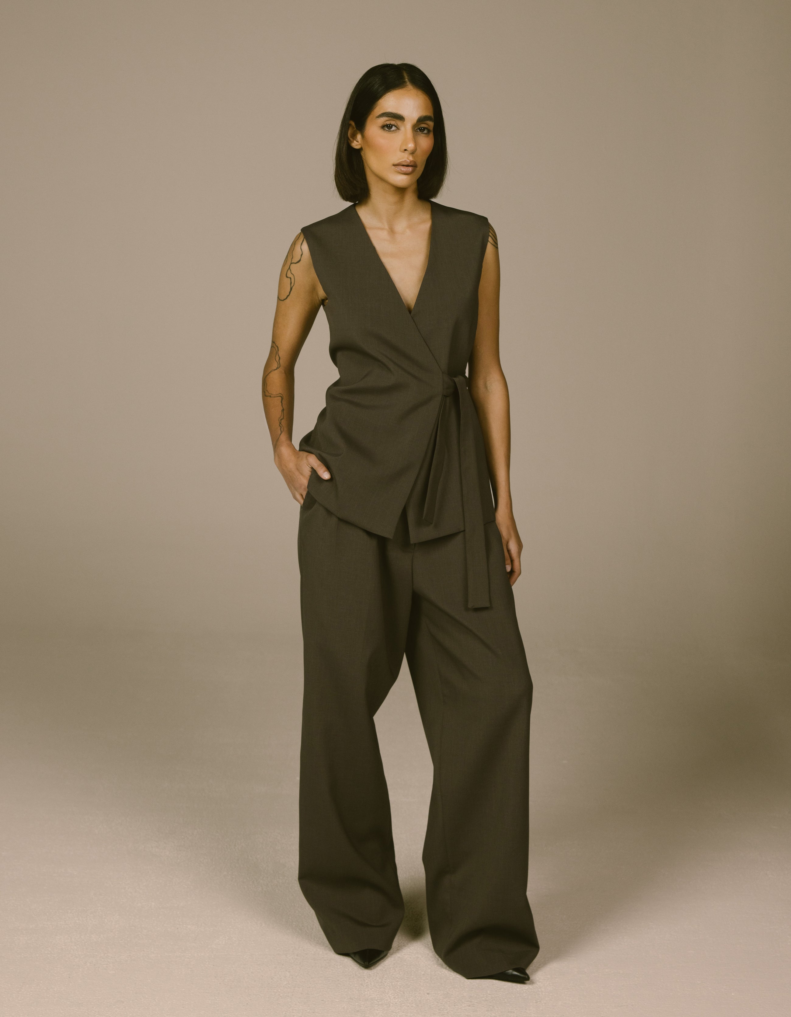 WRAP VEST SHIRT
