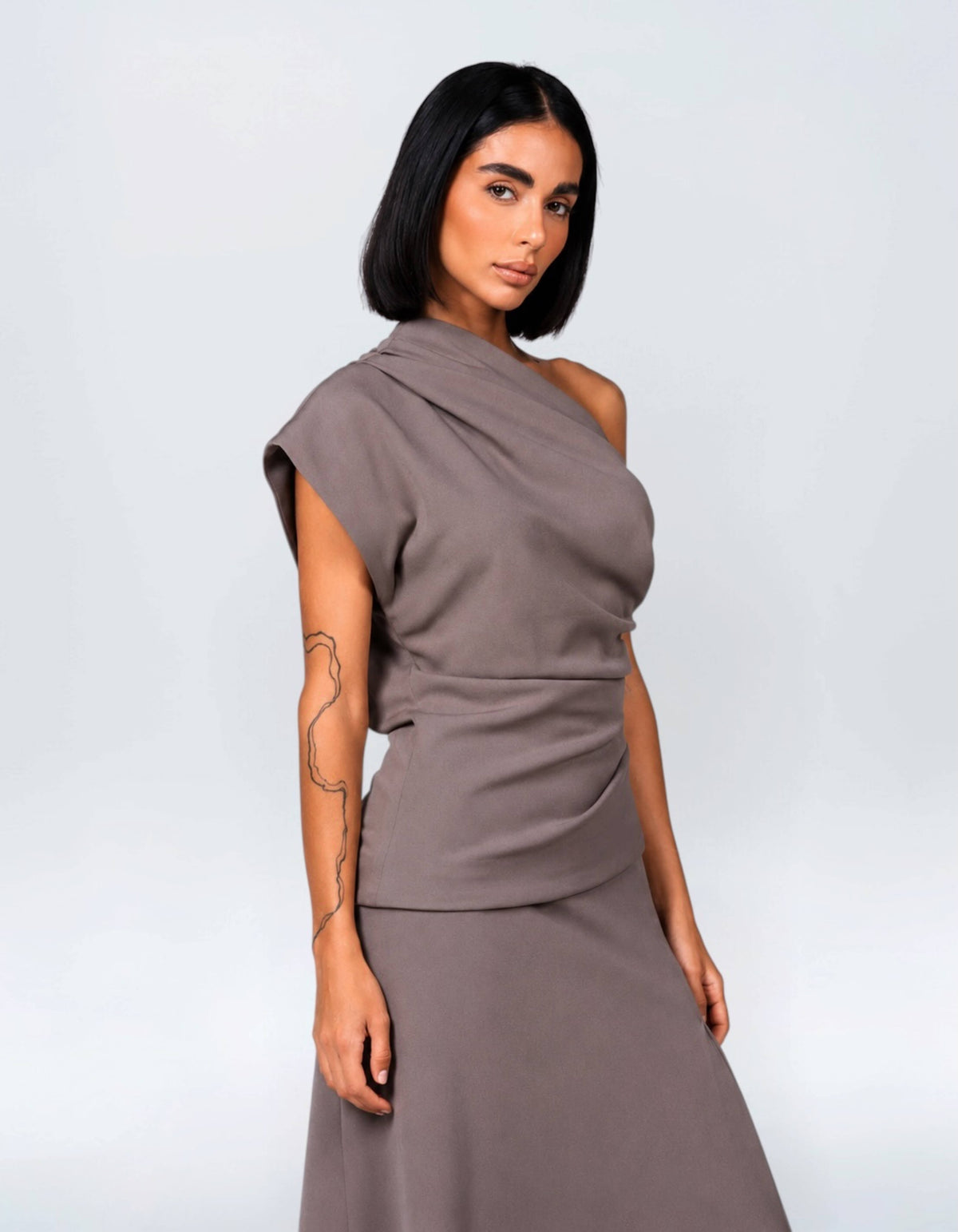 ASYMMETRIC DRAPE TOP