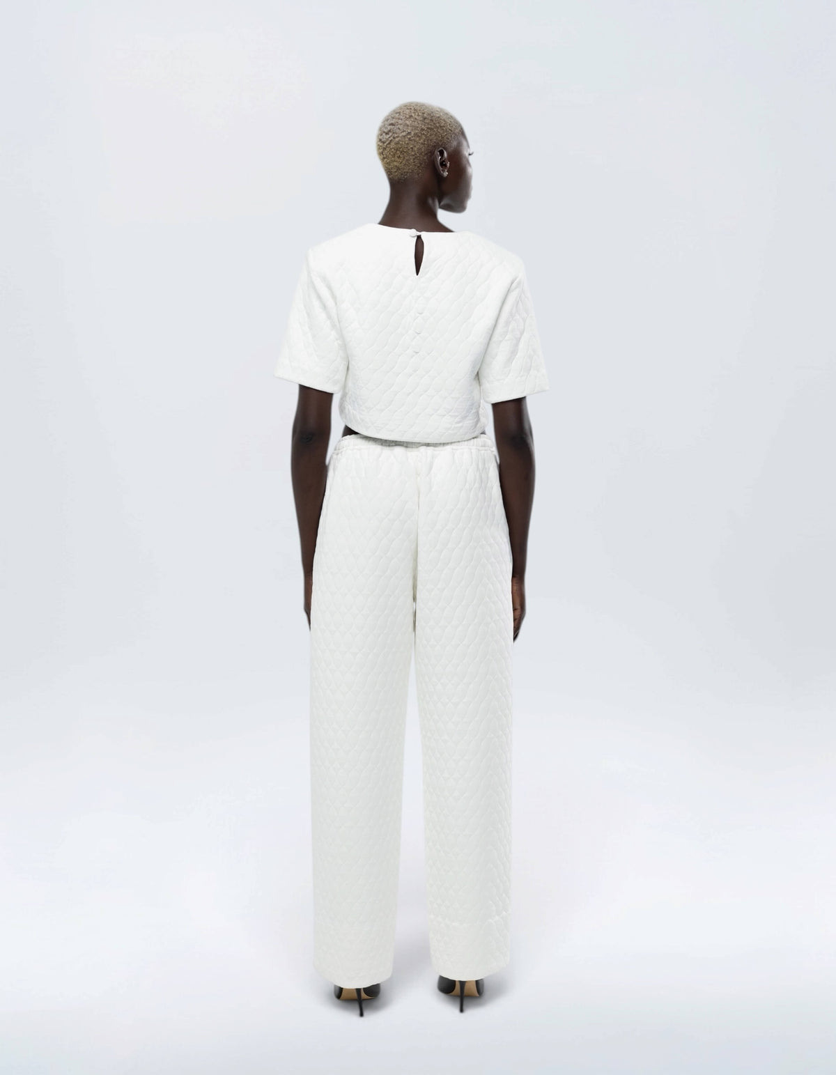 SHOULDER PAD CROP TOP