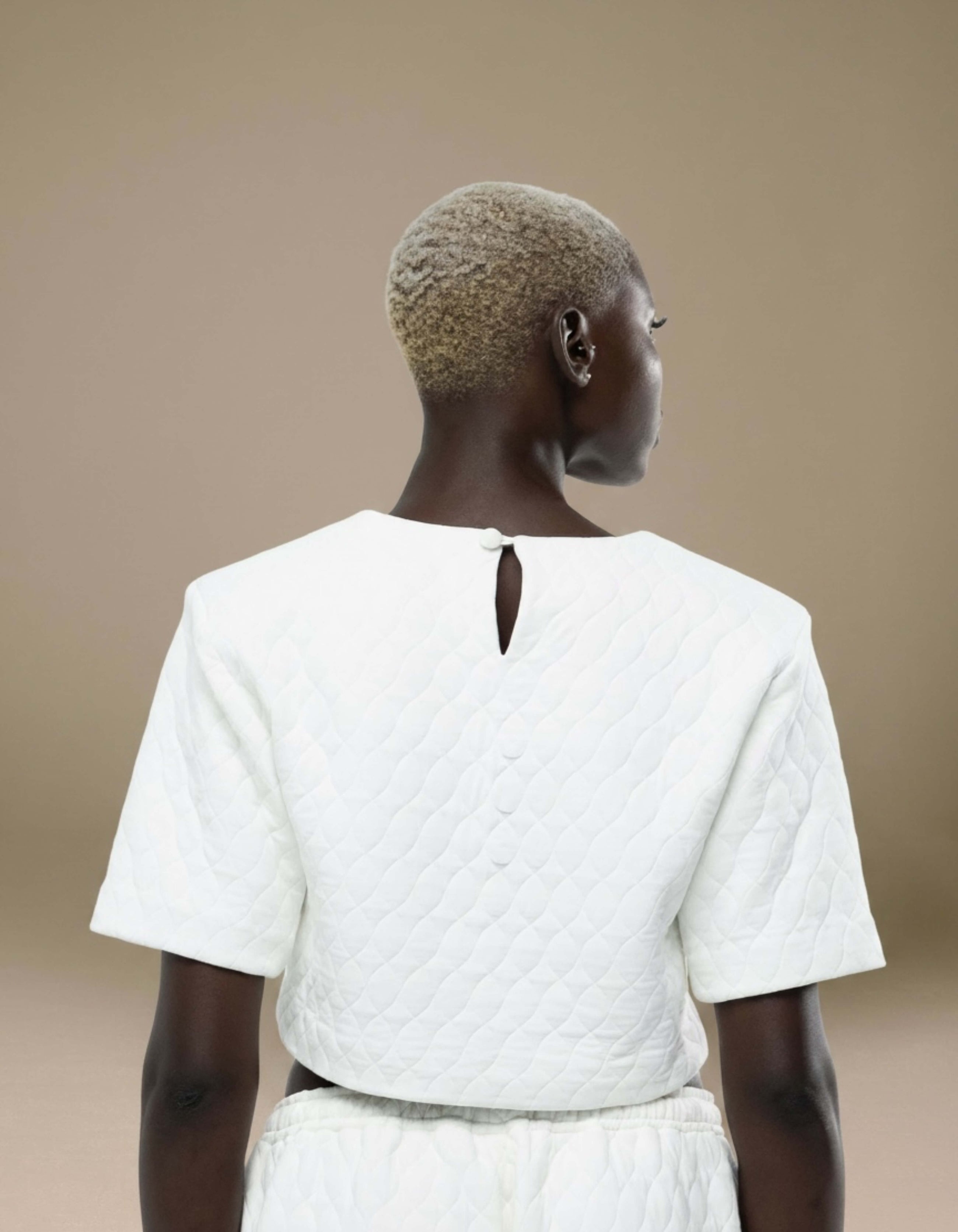 SHOULDER PAD CROP TOP