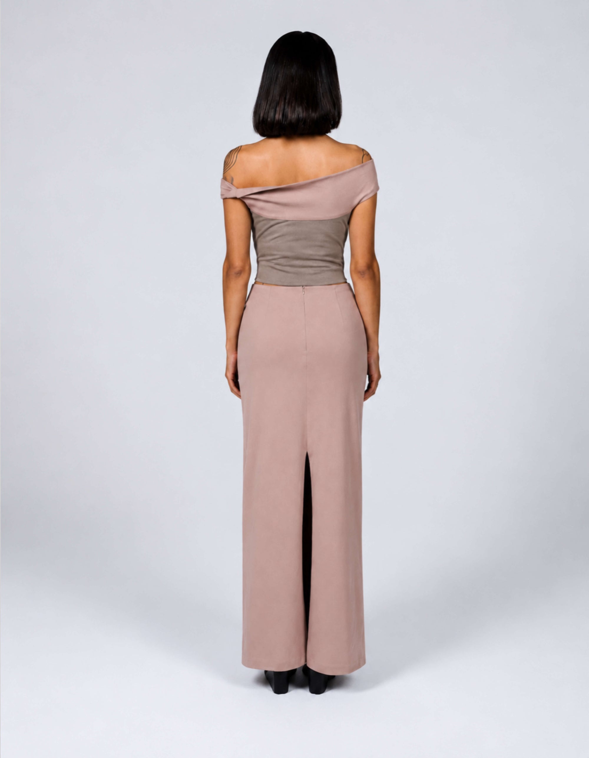 TWO TONE OFF SHOULDER TOP