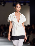 EXAGGERATED LAPEL TOP