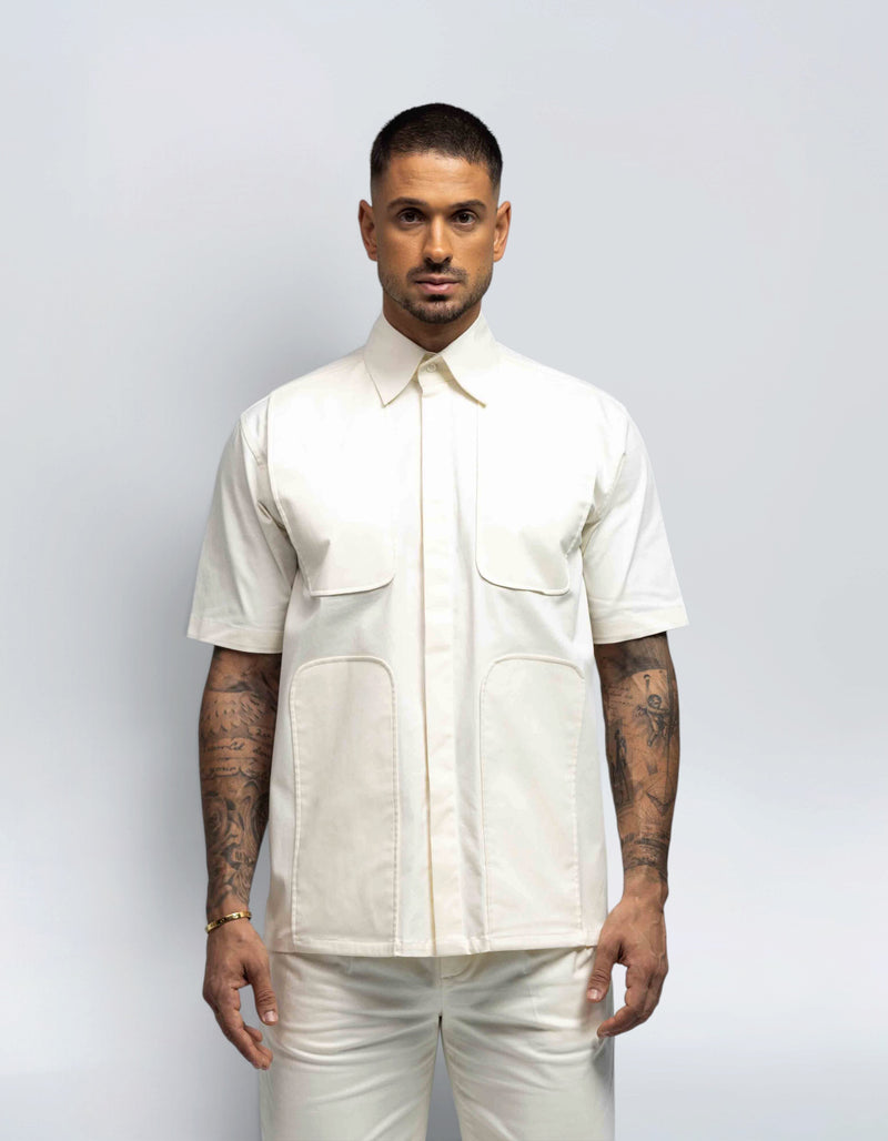 CHEMISE À MANCHES COURTES À PANNEAU EN U