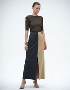 VERTICAL TWO TONE SKIRT