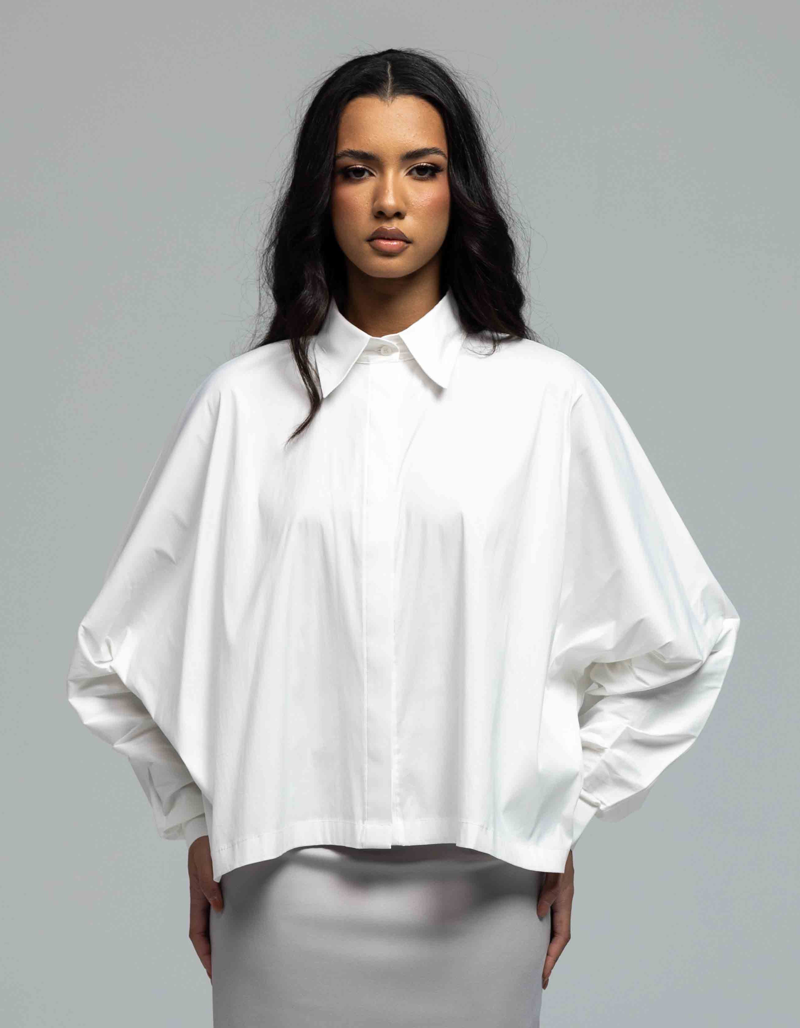 TOP CON COLLO A MANICHE OVERSIZE 