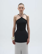 HORIZONTAL TWO TONE STRUCTURED SKIRT
