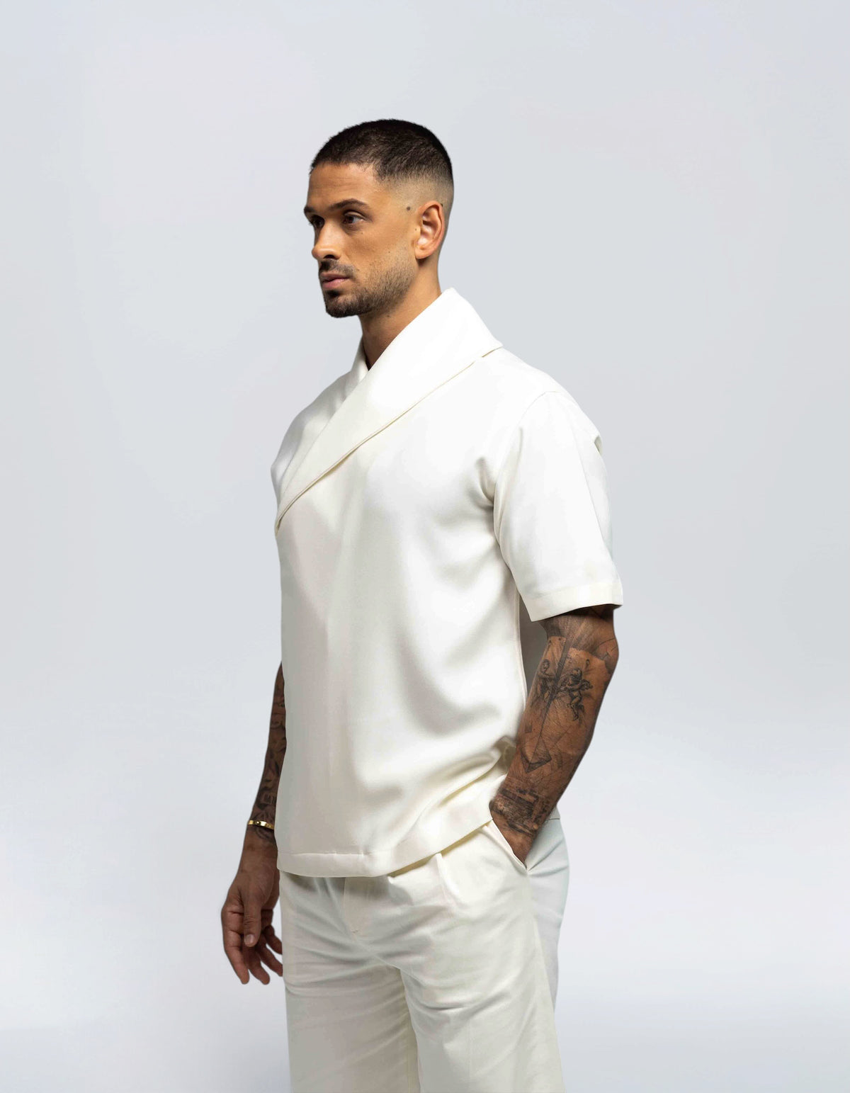 WRAP COLLAR SHIRT