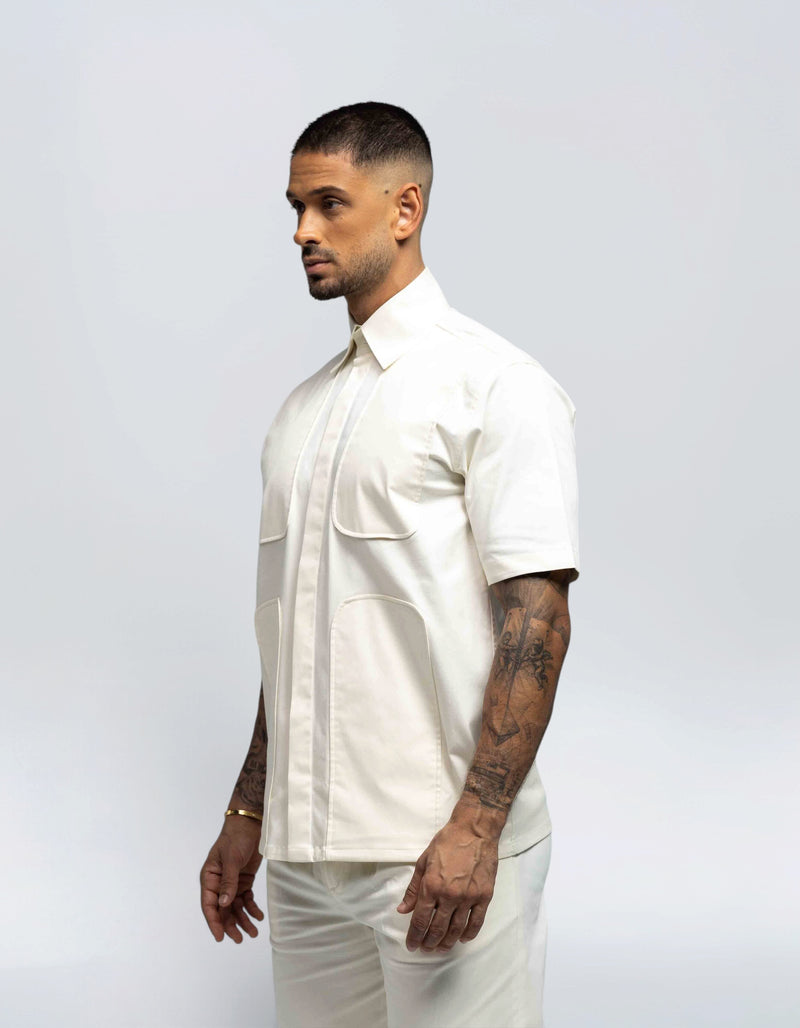 CHEMISE À MANCHES COURTES À PANNEAU EN U