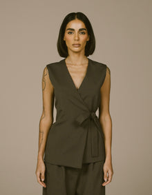 WRAP VEST SHIRT