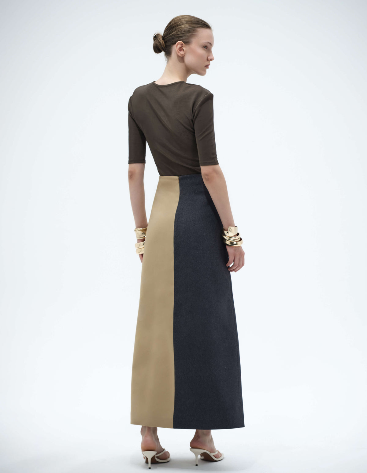 VERTICAL TWO TONE SKIRT