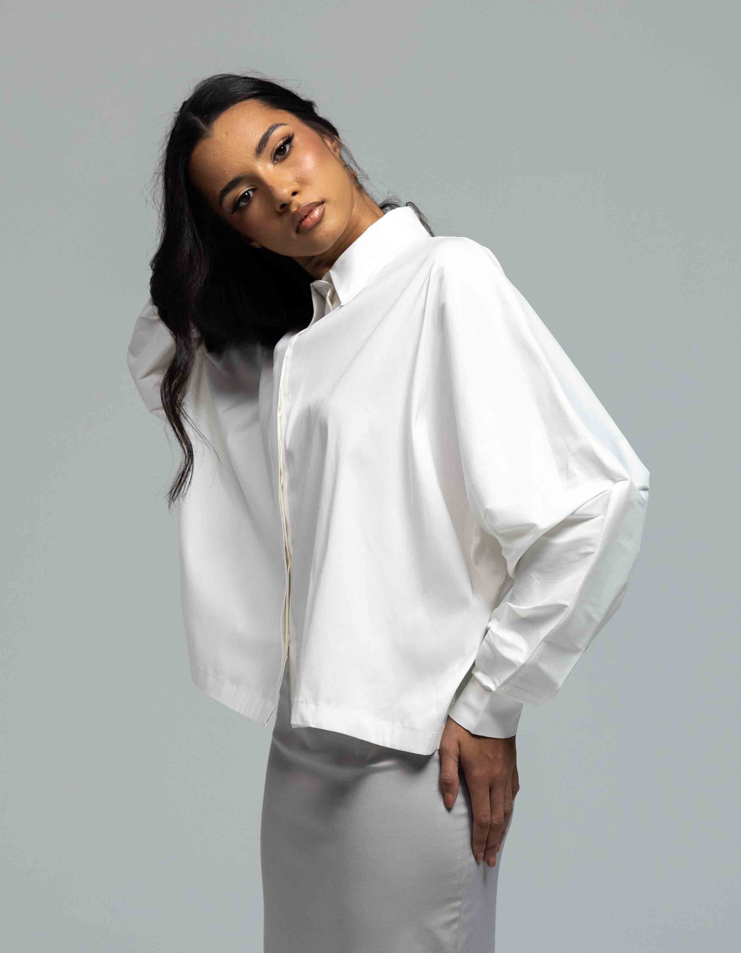 TOP CON COLLO A MANICHE OVERSIZE 