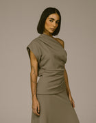 ASYMMETRIC DRAPE TOP