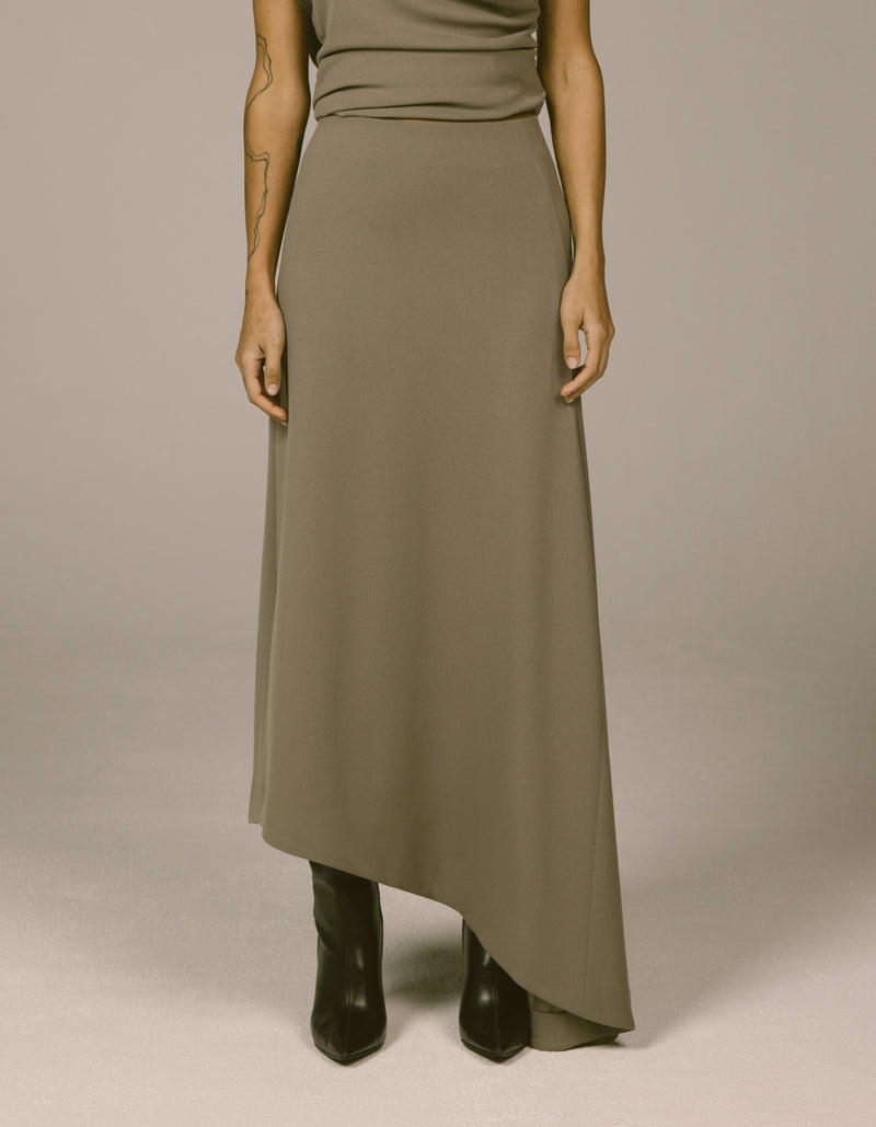 ASYMMETRIC DRAPE SKIRT