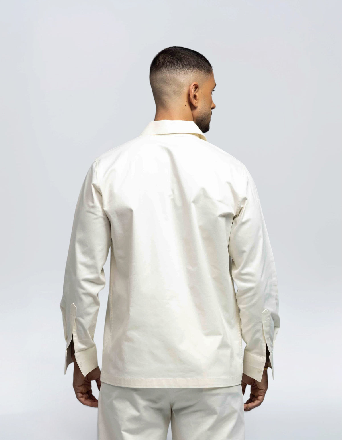 CROP COLLAR ZIP UP SHIRT