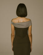 TWO TONE OFF SHOULDER TOP