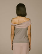 TWO TONE OFF SHOULDER TOP
