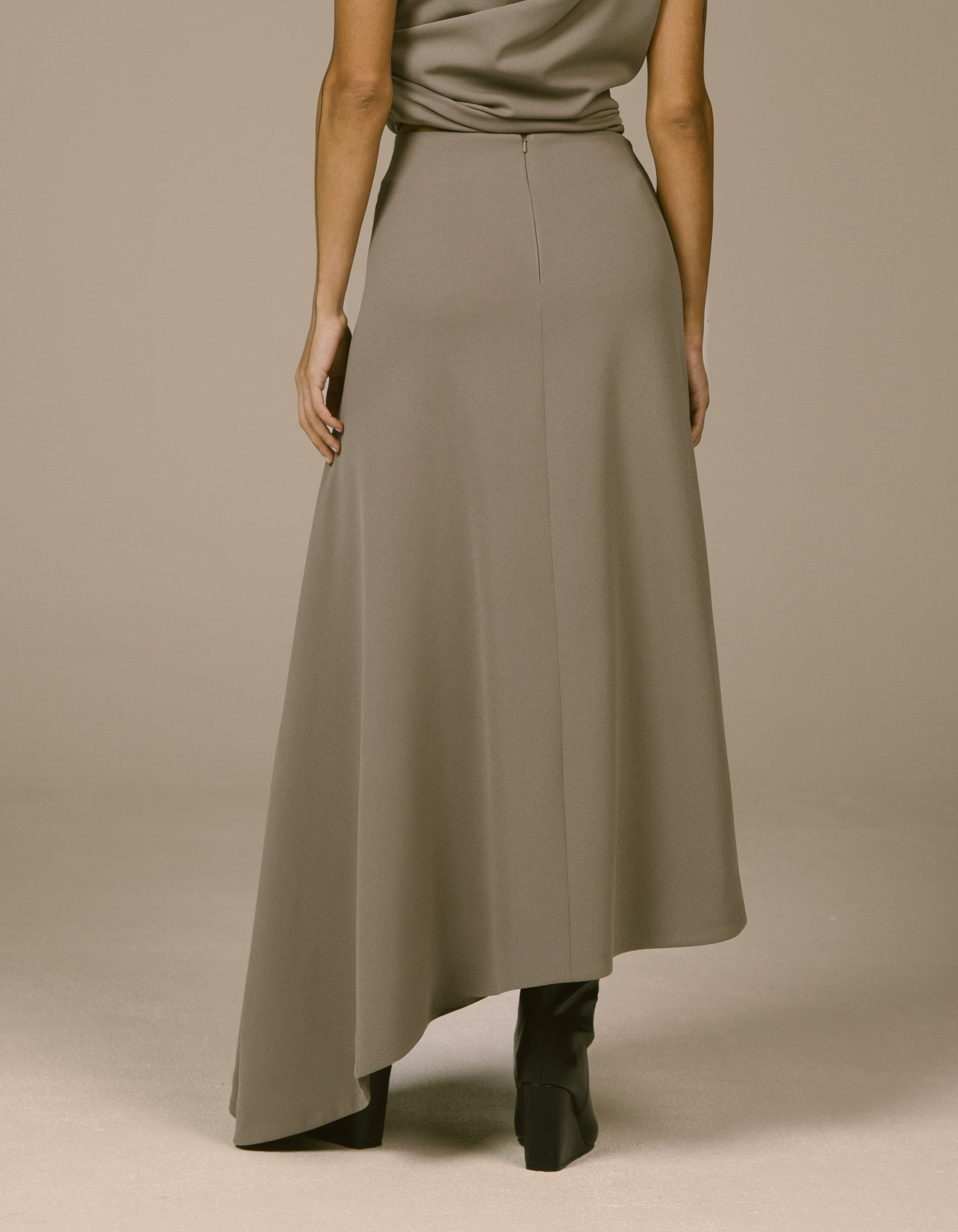 ASYMMETRIC DRAPE SKIRT