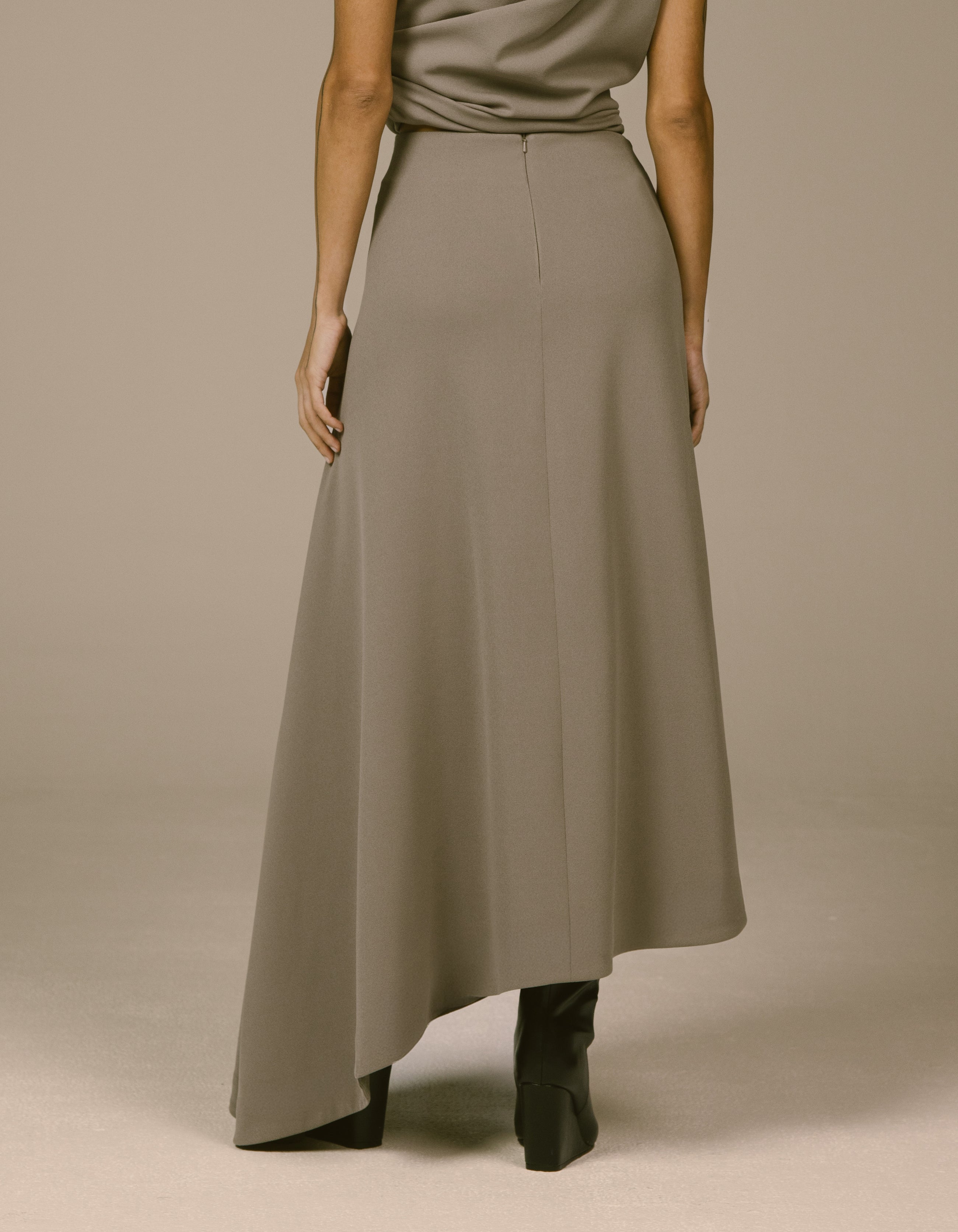 ASYMMETRIC DRAPE SKIRT