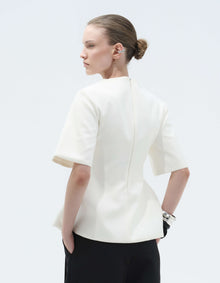 STRUCTURED HOURGLASS TOP WITH EXAGGERATED SLEEVE