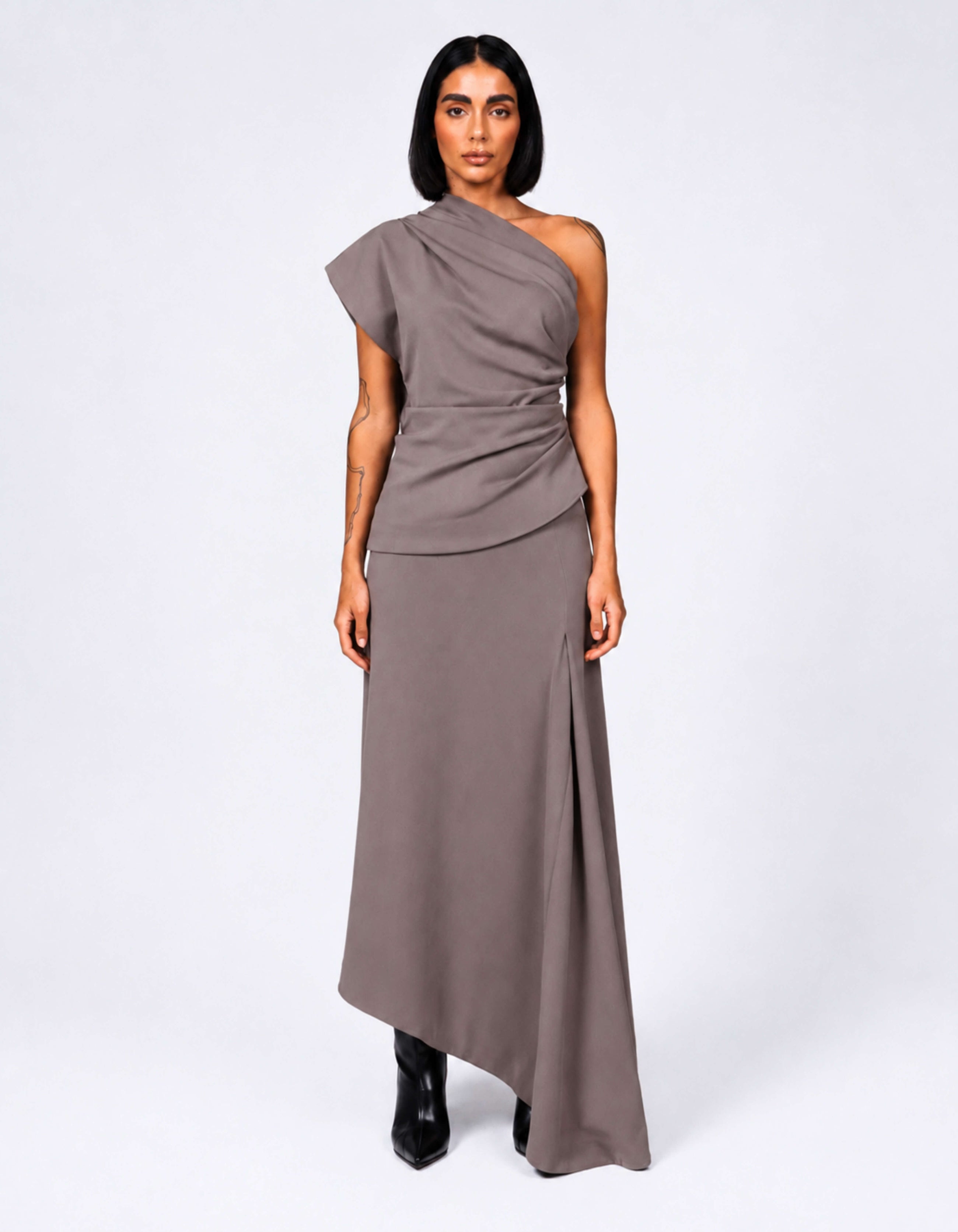 ASYMMETRIC DRAPE SKIRT