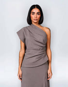 ASYMMETRIC DRAPE TOP