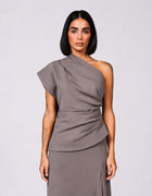ASYMMETRIC DRAPE TOP