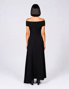 OFF-SHOULDER ASYMMETRIC DRAPE DRESS