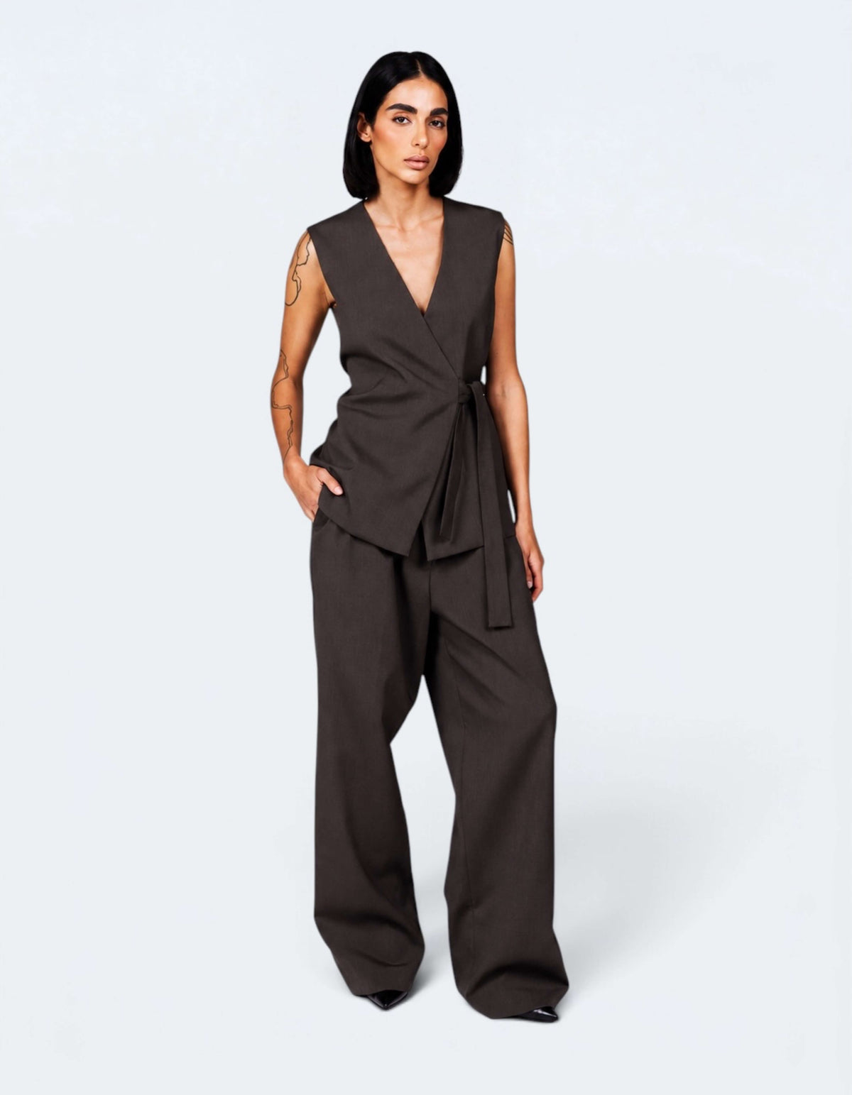 WRAP VEST SHIRT