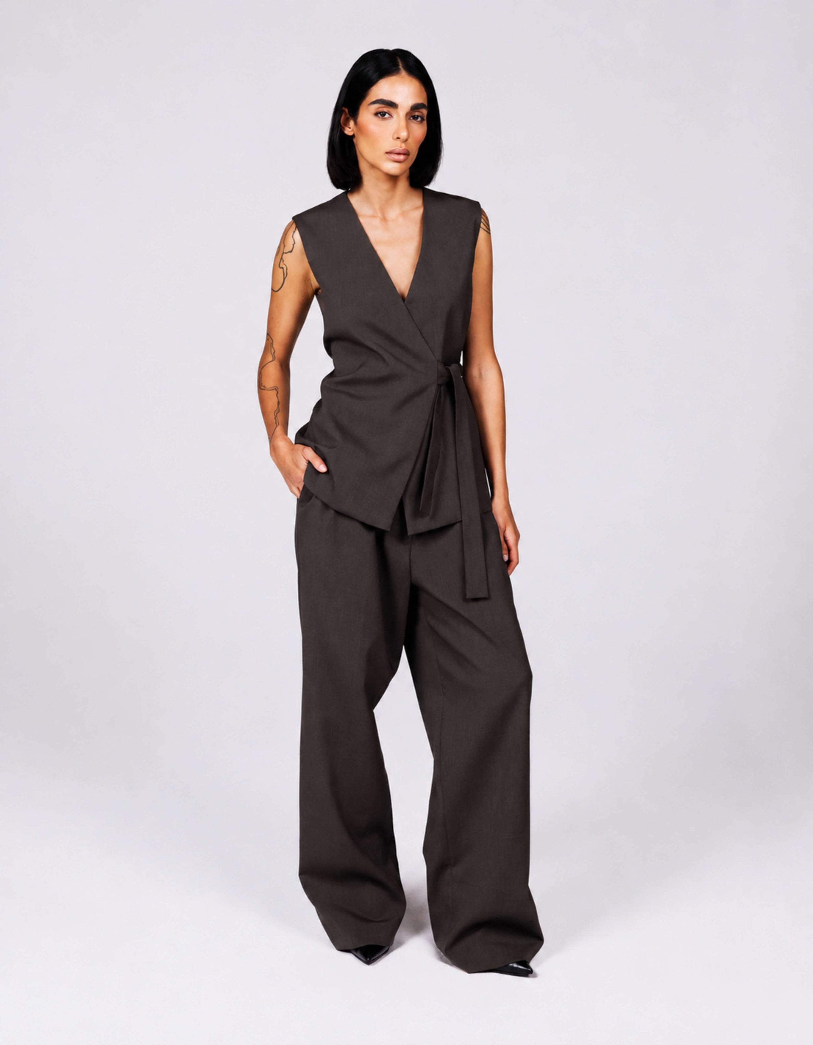 WRAP VEST SHIRT