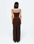 TWO TONE OFF SHOULDER TOP