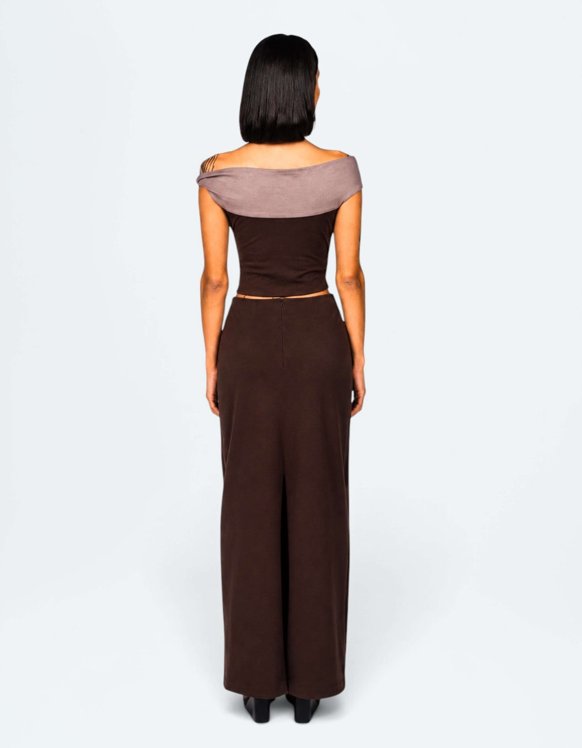 TWO TONE OFF SHOULDER TOP