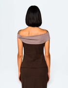 TWO TONE OFF SHOULDER TOP