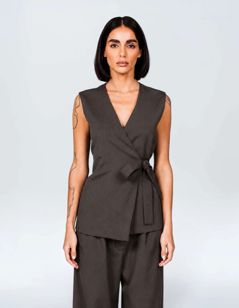 WRAP VEST SHIRT
