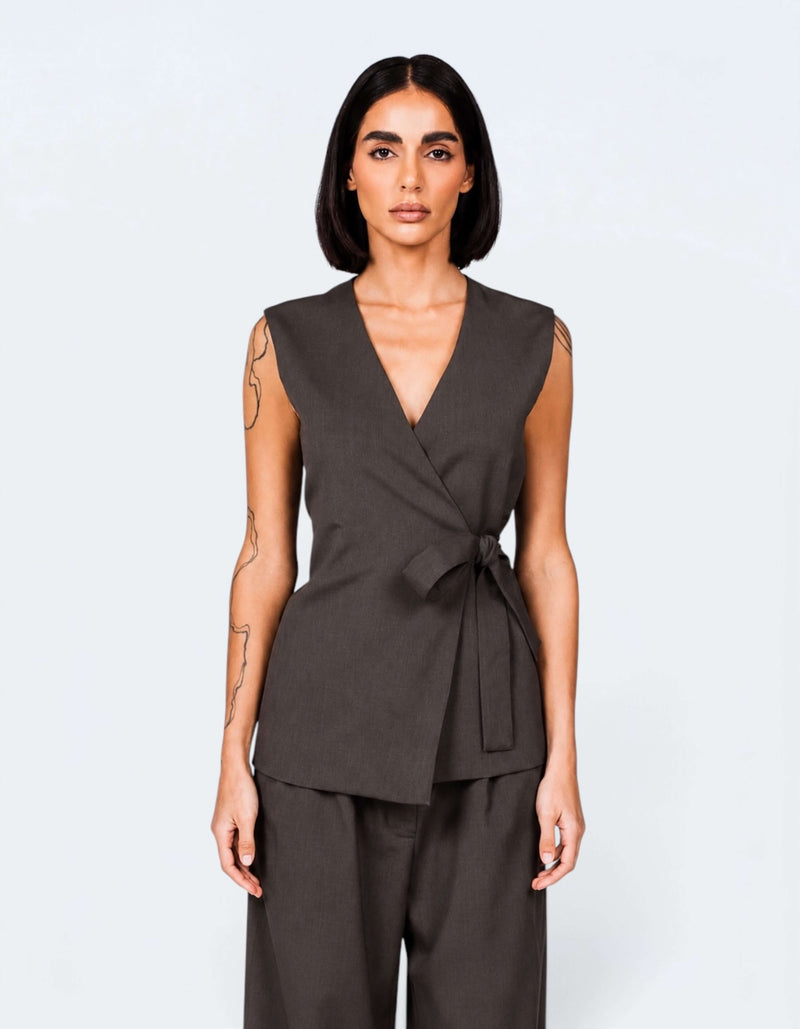 WRAP VEST SHIRT