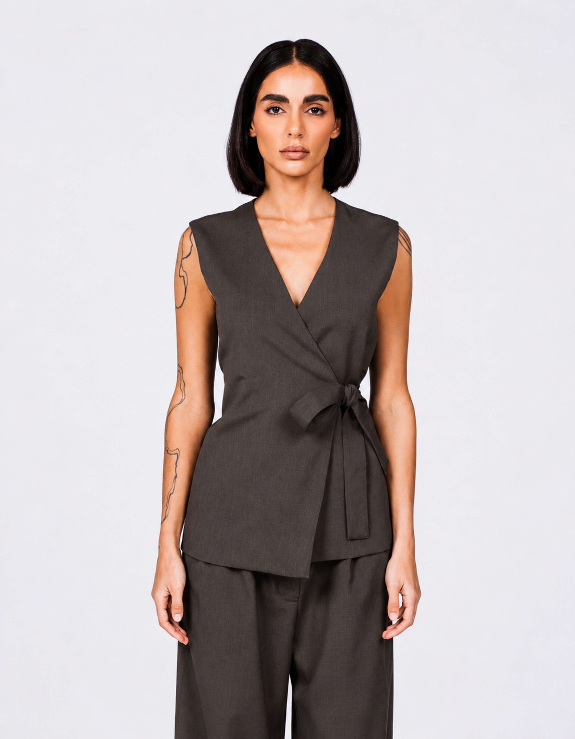 WRAP VEST SHIRT