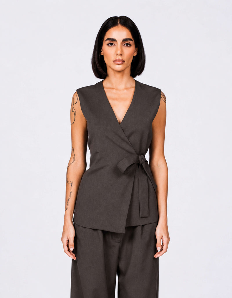 WRAP VEST SHIRT
