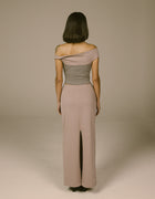 TWO TONE OFF SHOULDER TOP