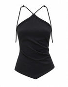 V HEM HALTER TOP