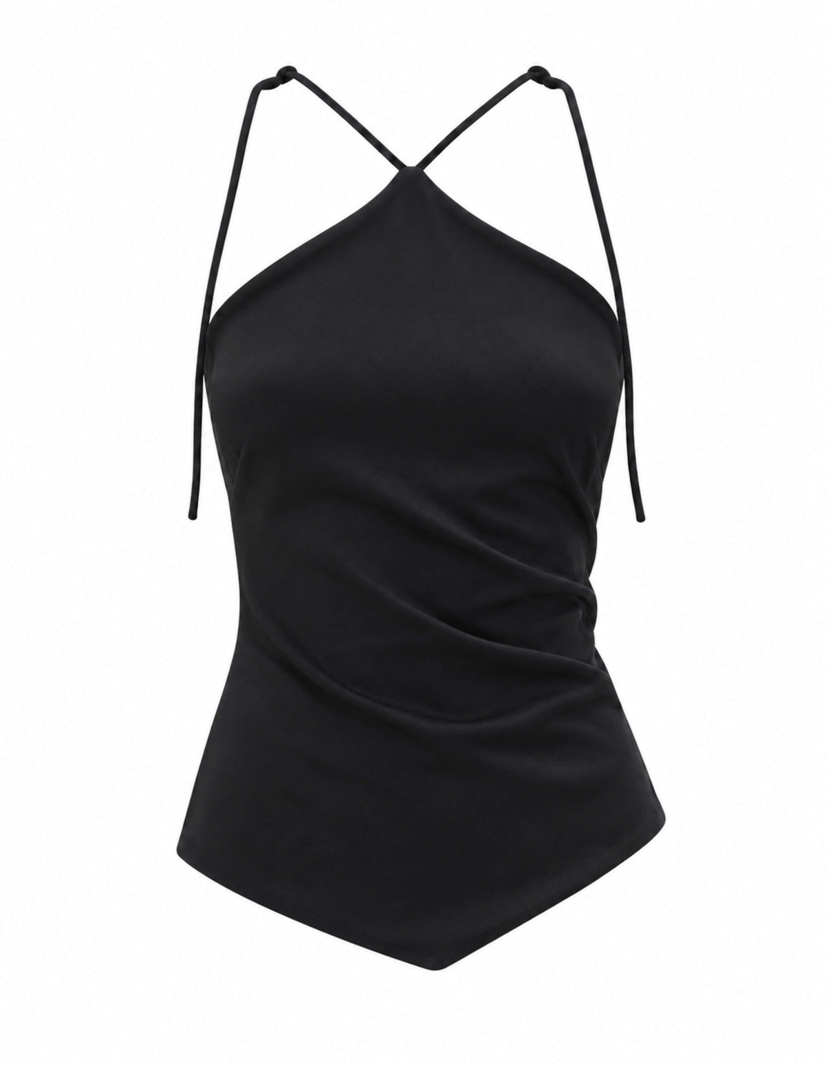 V HEM HALTER TOP