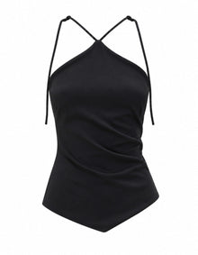 V HEM HALTER TOP