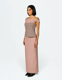 TWO TONE OFF SHOULDER TOP