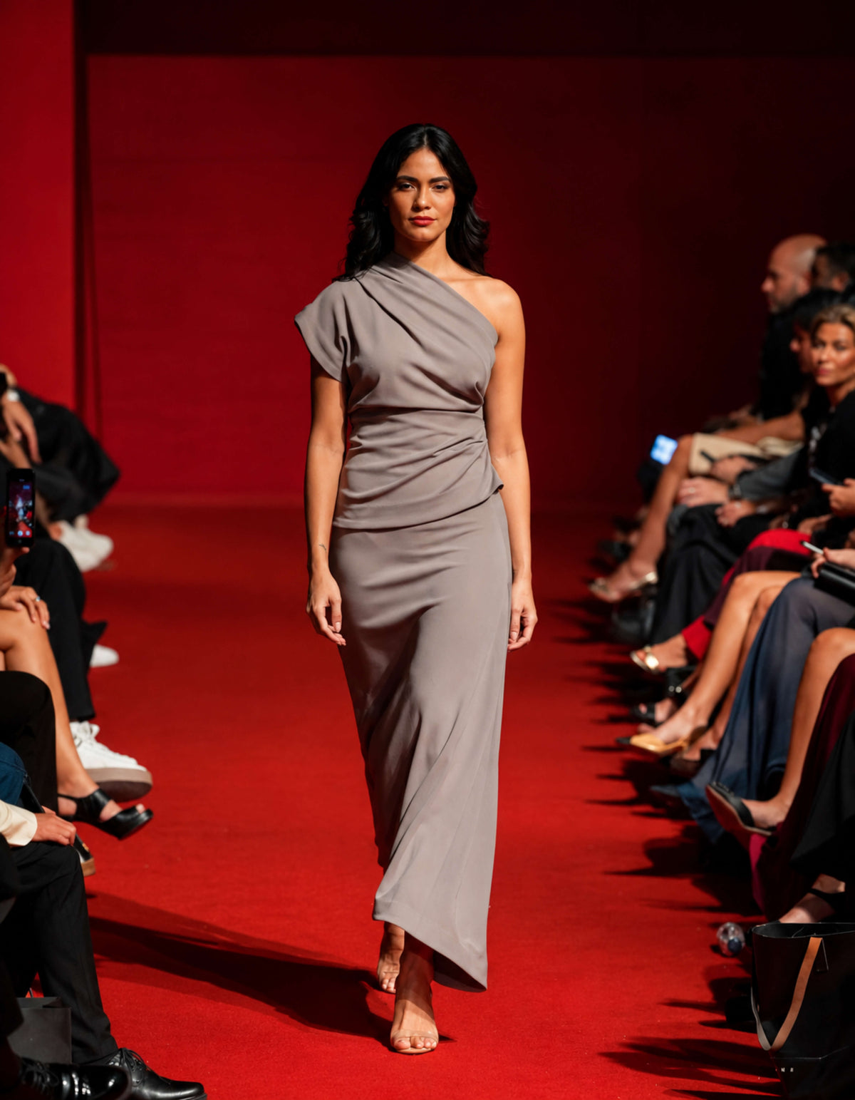 ASYMMETRIC DRAPE SKIRT