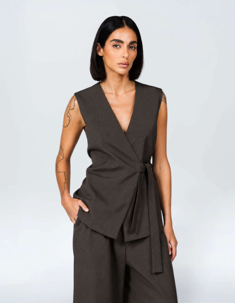 WRAP VEST SHIRT