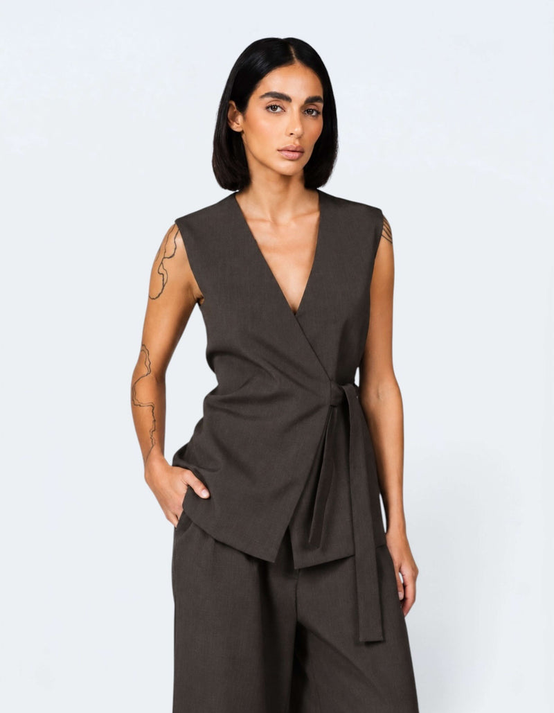 WRAP VEST SHIRT