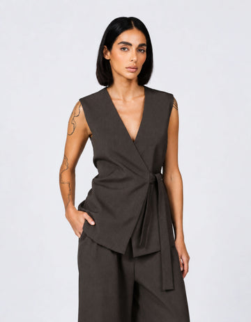 WRAP VEST SHIRT