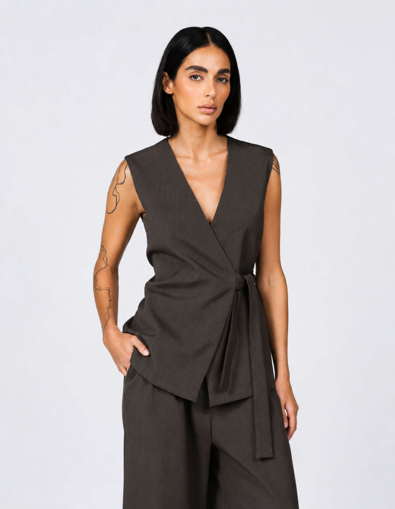 WRAP VEST SHIRT