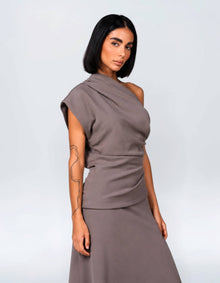 ASYMMETRIC DRAPE TOP