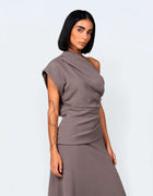 ASYMMETRIC DRAPE TOP