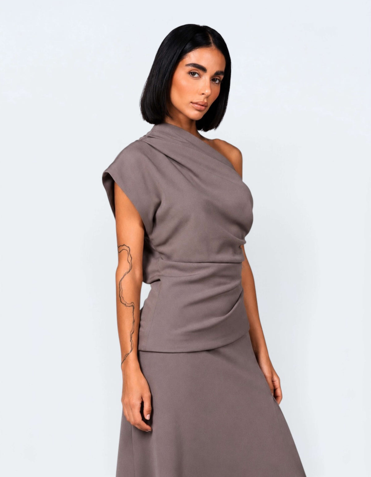 ASYMMETRIC DRAPE TOP