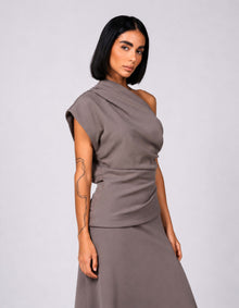 ASYMMETRIC DRAPE TOP